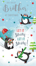 Brother Christmas Card Let It Snow Let It Snow 9" x 5"