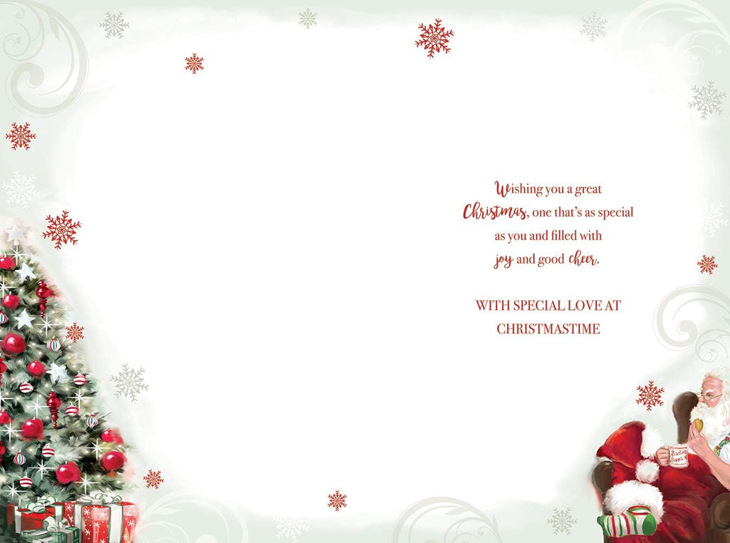Dad Christmas Card Santa Relaxing Design Lovely Verse