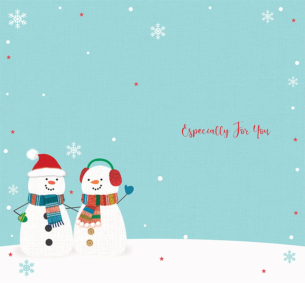 Both Of You Christmas Card Days Be Merry & Bright Snowmen Bright Design