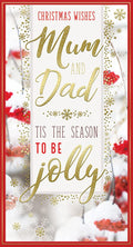 Mum & Dad Christmas Card Tis The Season To Be Jolly Bright Design