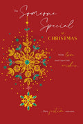 Christmas Card To Someone Special Large Gold Snowflake Jewels 15x23cm