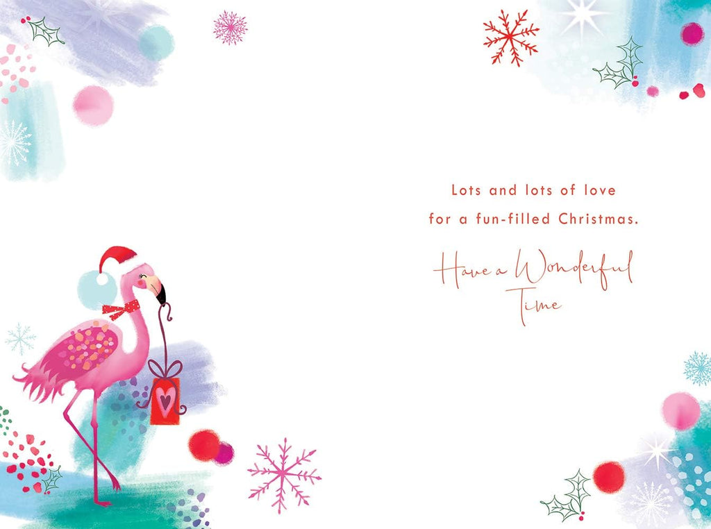 Wonderful Mummy Christmas Card Flamingo Design Lovely Verse