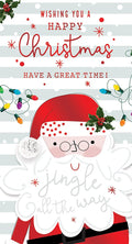 Open Christmas Card Wishing You A Happy Christmas Santa Bright Design