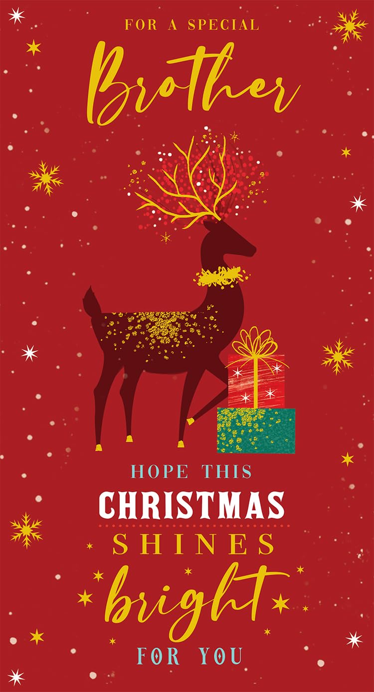 Brother Christmas Card Hope This Christmas Shines Bright For You 9" x 5"