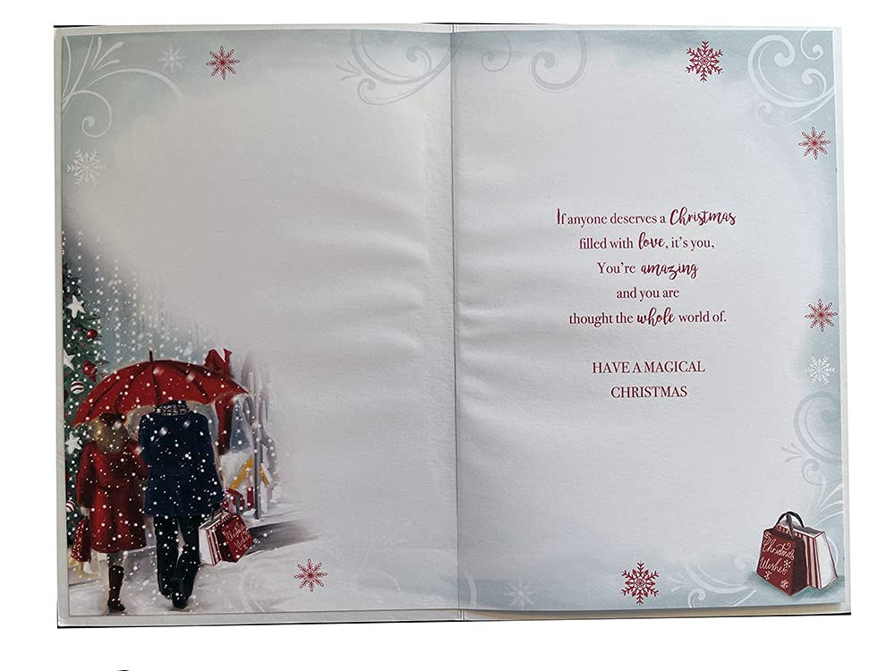 Husband Christmas Card With Love Couple Walking Snow Design Lovely Verse