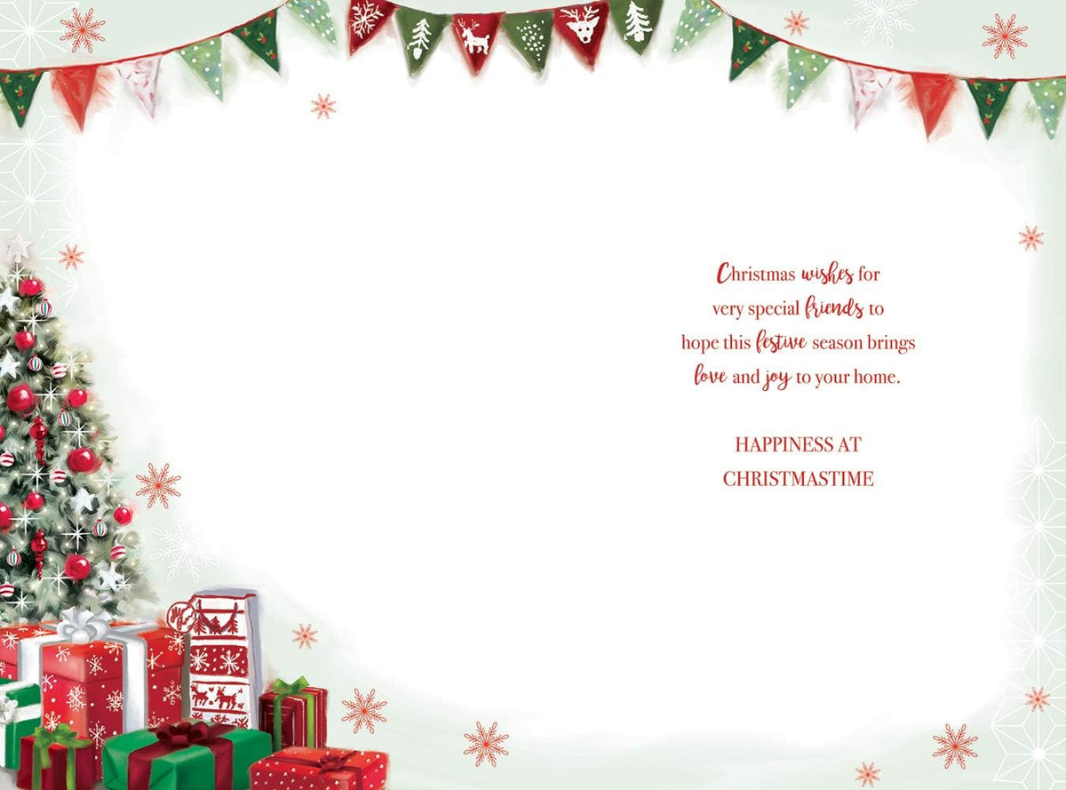 Special Friends Christmas Card Presents & Tree Design Lovely Verse