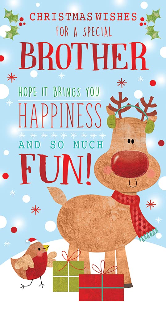 Brother Christmas Card Happiness & Fun Rudolf Bright Design