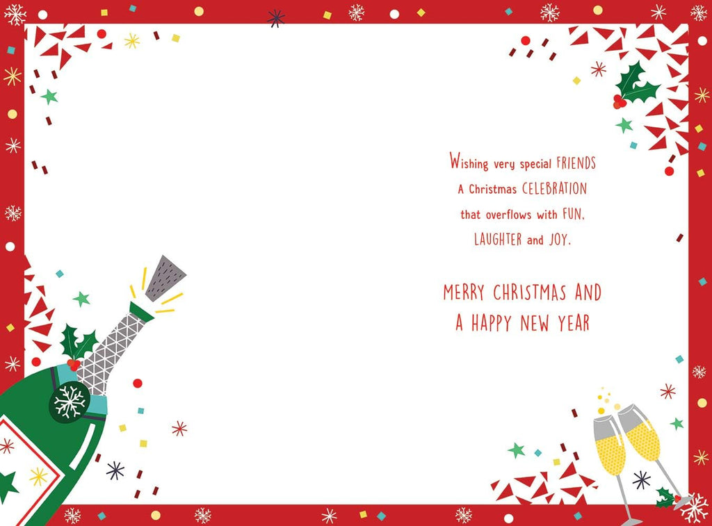 For Special Friends Champagne & Flutes Design Christmas Card Lovely Verse