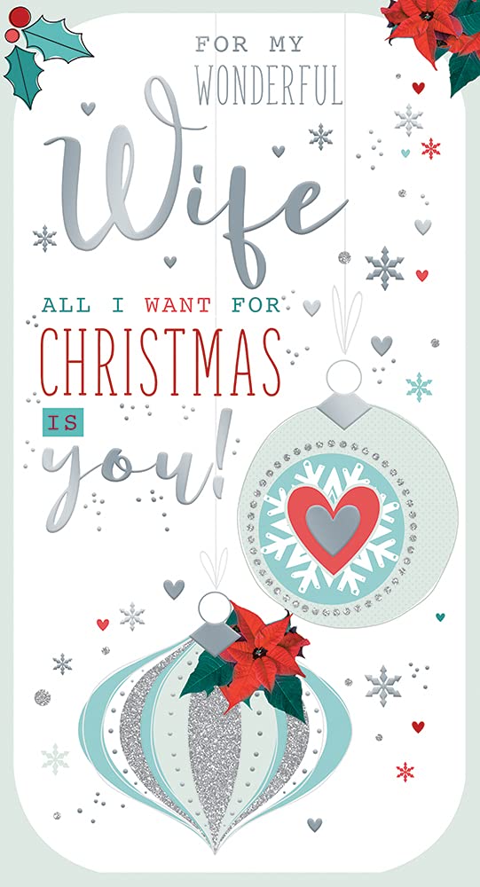Wife Christmas Card All I Want For Christmas Is You Design