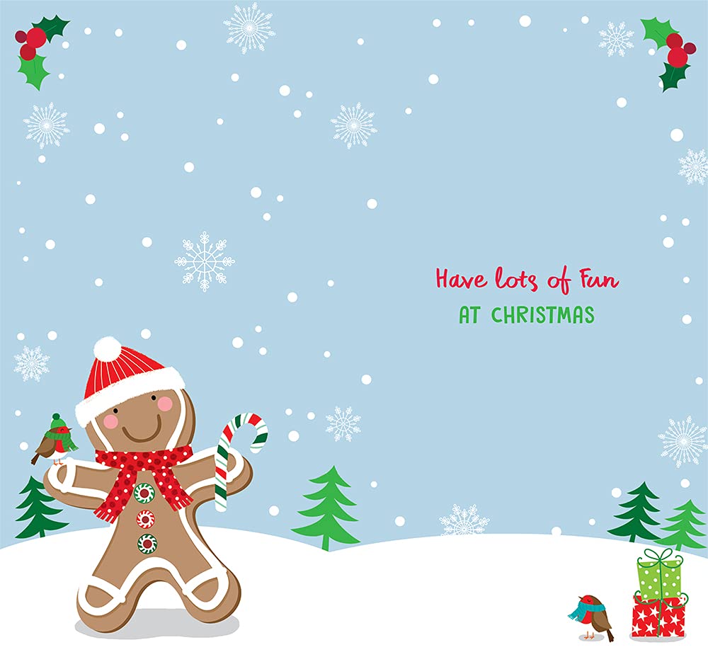 Son Christmas Card Gingerbread Festive Treats Bright Design