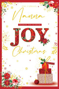 Nanna Christmas Card Modern Gifts Poinsettia 7.5" x 5" Lovely Verse
