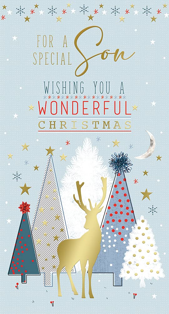 Son Christmas Card Wishing You a Wonderful Christmas Design