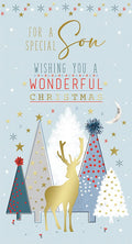 Son Christmas Card Wishing You a Wonderful Christmas Design