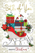 Both Of You Christmas Card Sleigh Full Of Gifts Design Lovely Verse