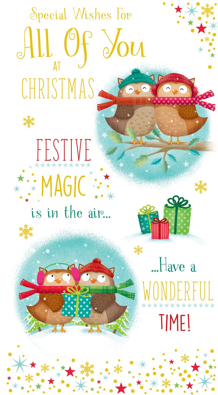 All Of You Christmas Card Festive Magic Is In The Air Wonderful Time 9" x 5"