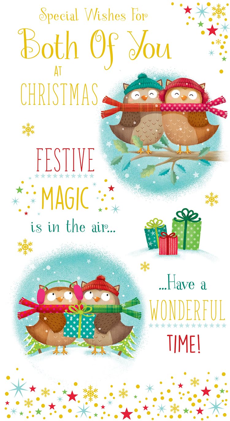 Both Of You Christmas Card Festive Magic Is In The Air Wonderful Time 9" x 5"