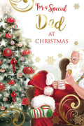 Dad Christmas Card Santa Relaxing Design Lovely Verse