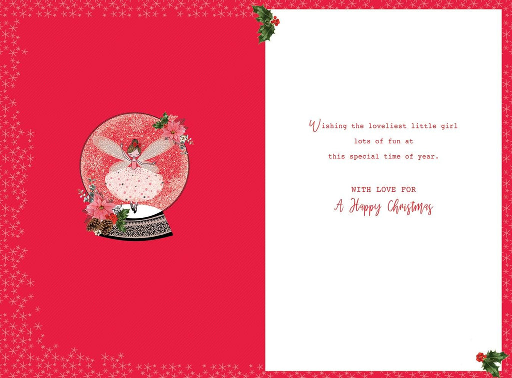 Granddaughter Christmas Card Fairy Snowglobe Design Lovely Verse