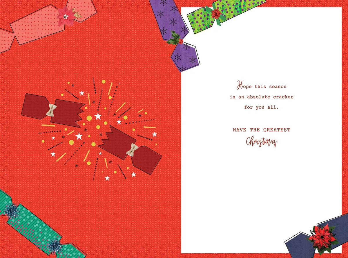 All The Family Christmas Card Christmas Crackers Design Lovely Verse
