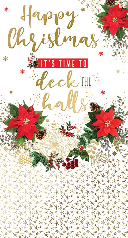 Open Christmas Card Happy Christmas It's Time To Deck The Halls Bright Design