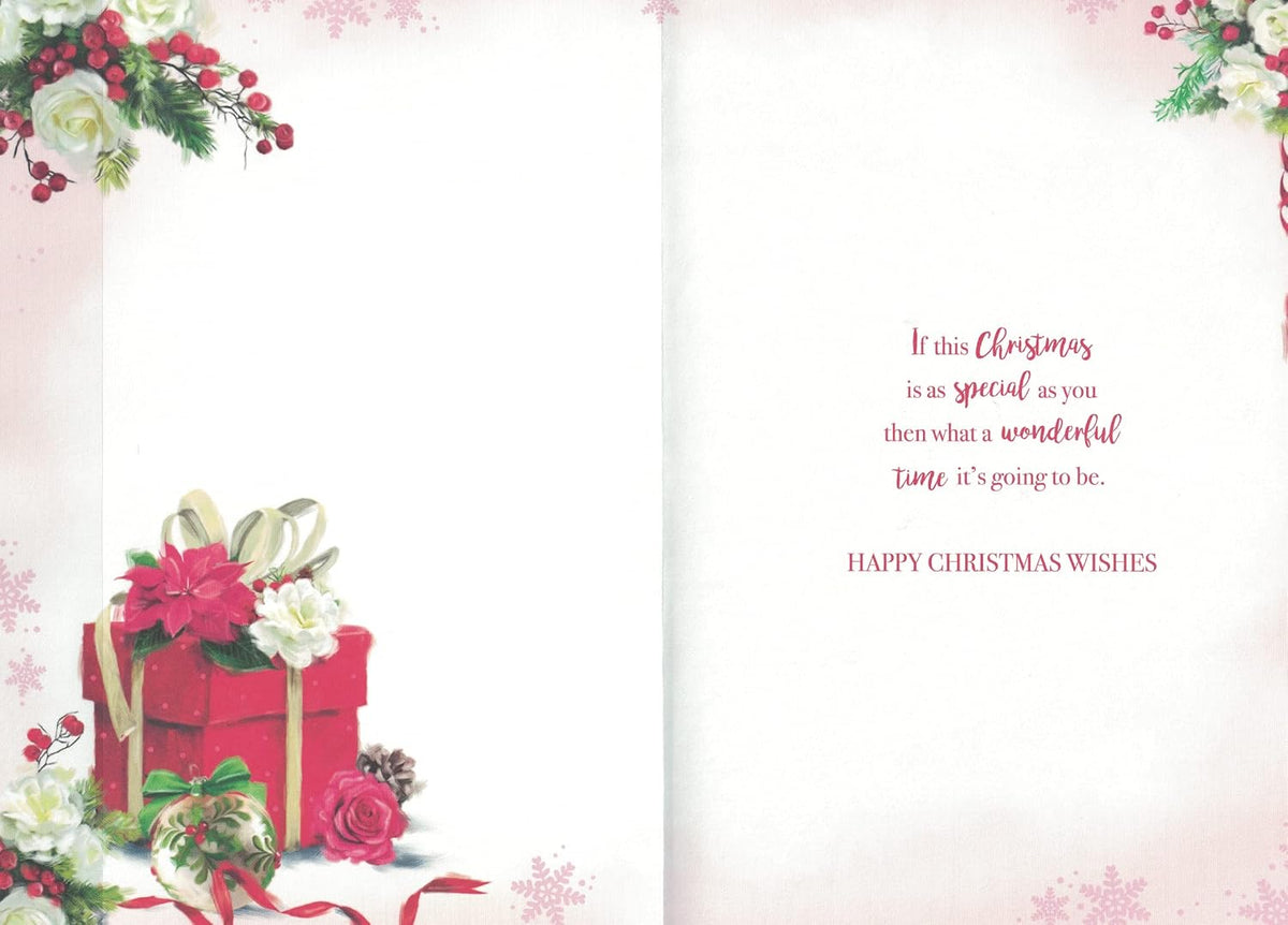 Mum Christmas Card, Traditional Xmas Design, 9 X 6 Inches, Xa002