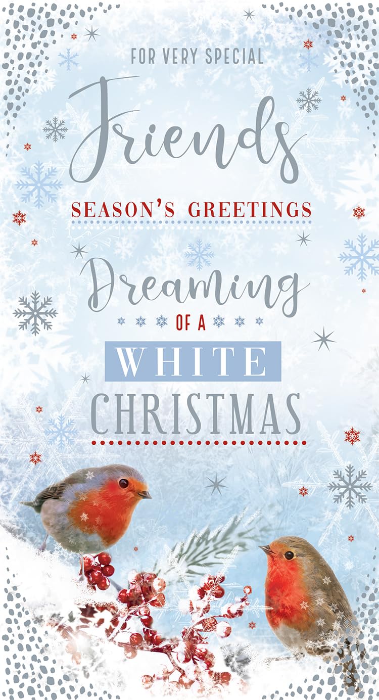 Friends Christmas Card Dreaming Of A White Christmas 9" x 5"