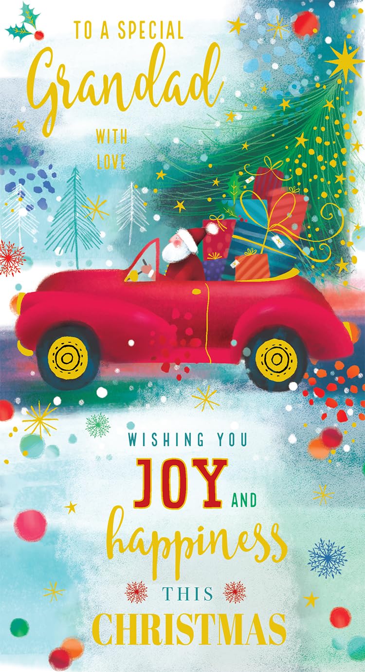 Grandad Christmas Card Wishing You Joy & Happiness This Christma 9" x 5"