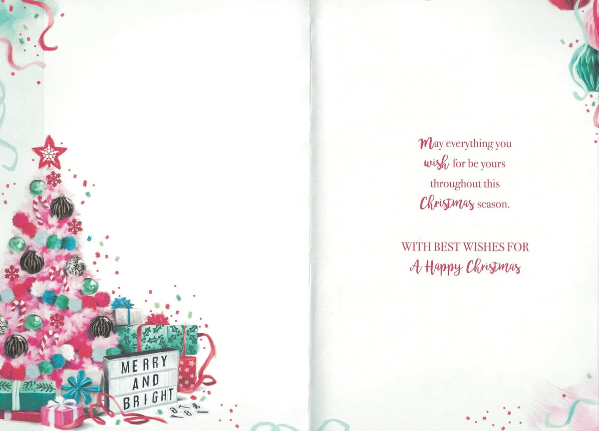 Sister Christmas Card, Traditional Xmas Design, 9 X 6 Inches, Xa025
