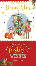Daughter Christmas Card Hope All Your Festive Wishes Come True 9" x 5"