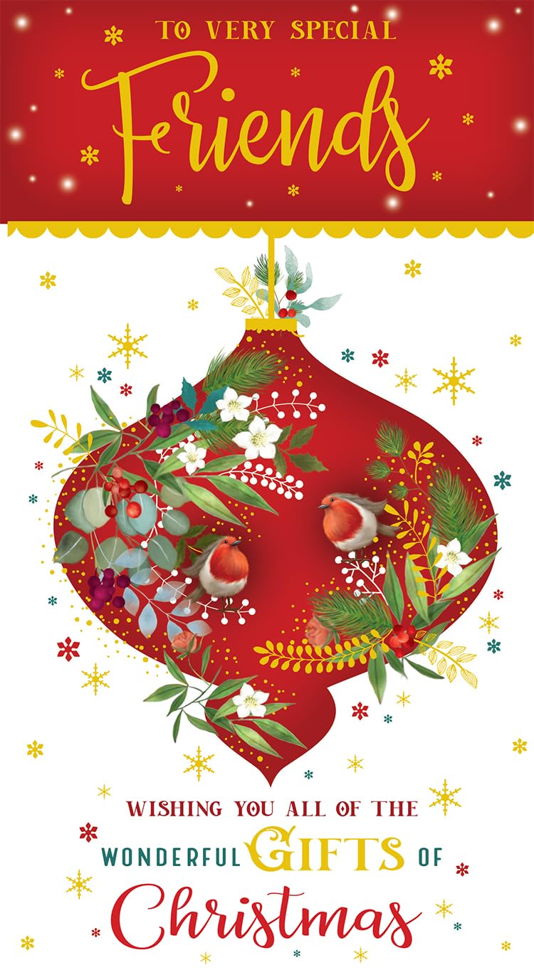 Friends Christmas Card Wishing You All Of the Wonderful Gifts At  9" x 5"