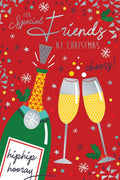 For Special Friends Champagne & Flutes Design Christmas Card Lovely Verse