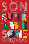Son Christmas Card Have A Super Awesome Christmas Word Design Lovely Verse