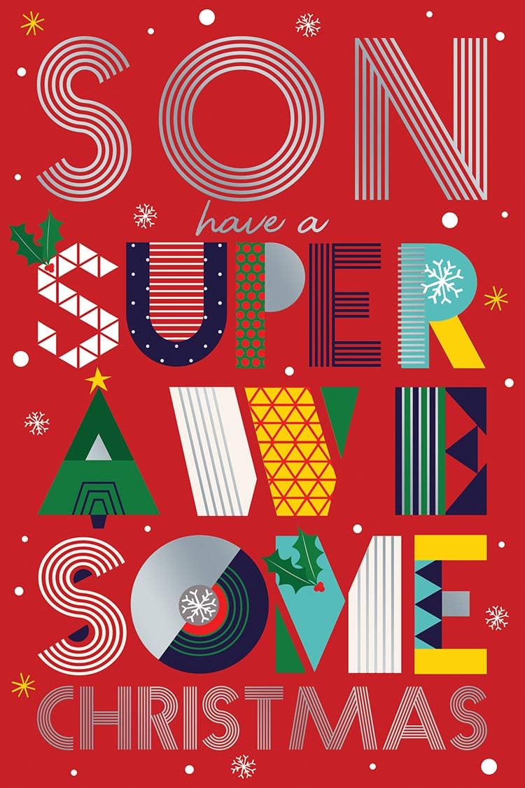 Son Christmas Card Have A Super Awesome Christmas Word Design Lovely Verse