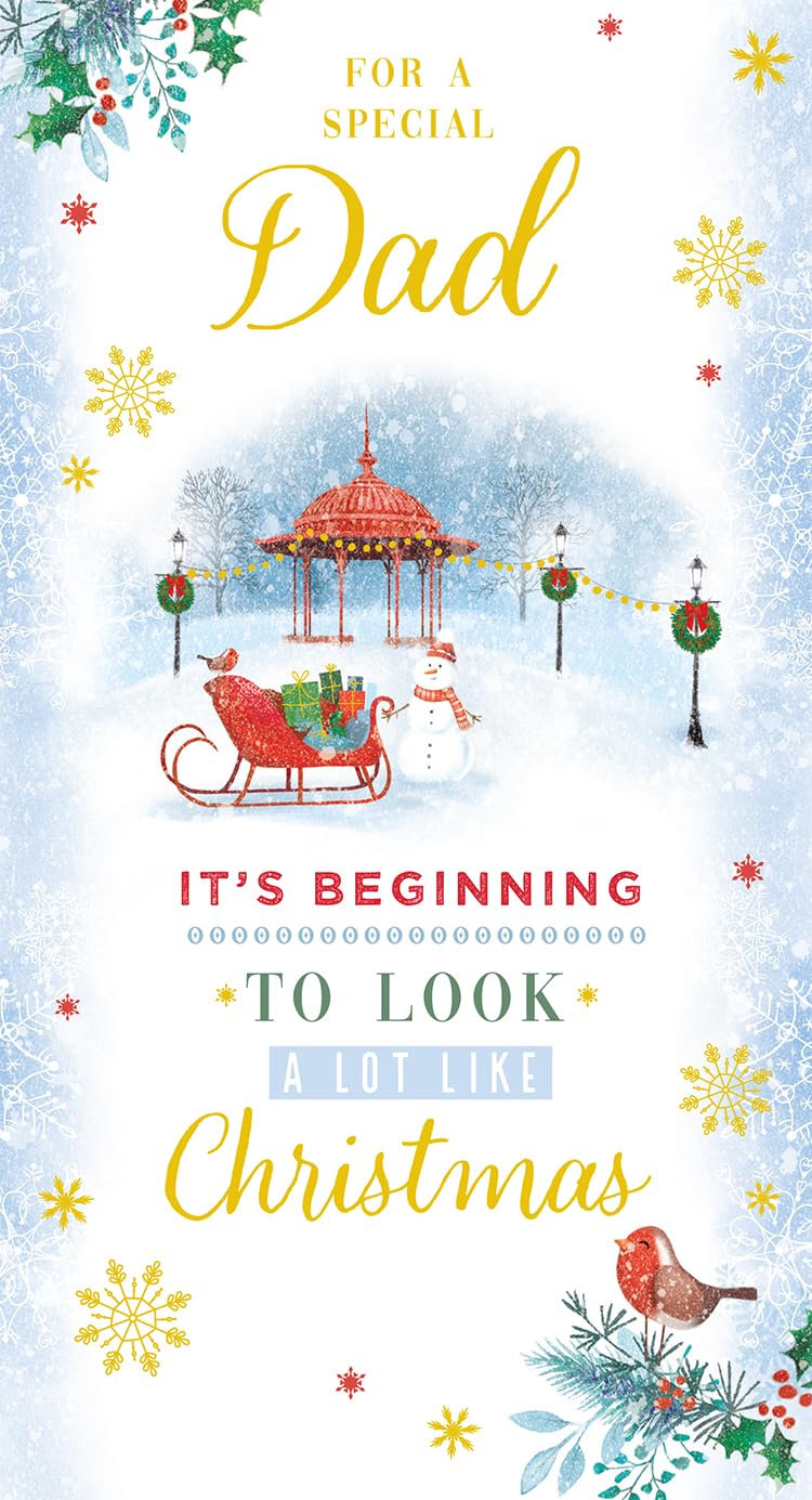 Dad Christmas Card It's Beginning To Look A Lot Like Christmas 9" x 5"