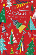 Brother Christmas Card Chrsitmas Tree Shapes Design Lovely Verse