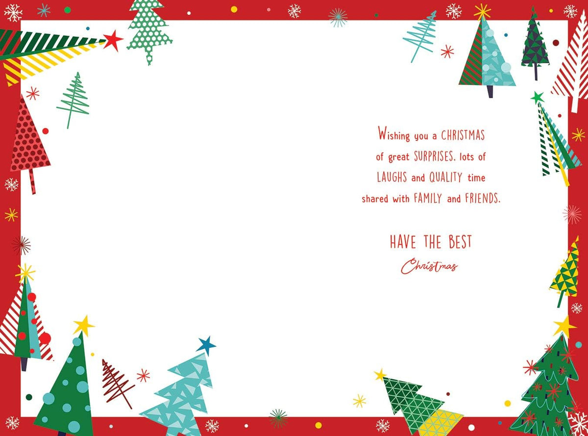 Brother Christmas Card Chrsitmas Tree Shapes Design Lovely Verse