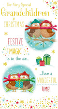 Grandchildren Christmas Card Festive Magic Is In The Air Have A Wonderful Time