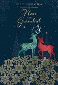 Nan & Grandad Christmas Card Stag & Doe Deer Design Lovely Verse