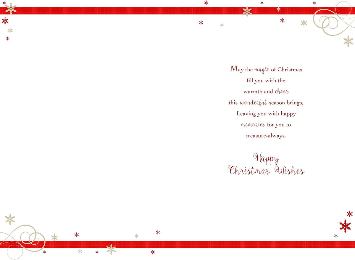 Aunt & Uncle Christmas Card Frozen Stream & Snowflake Design Lovely Verse