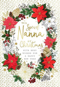 Special Nanna Christmas Card Poinsettia Flower Design Lovely Verse