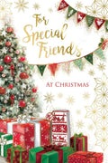 Special Friends Christmas Card Presents & Tree Design Lovely Verse