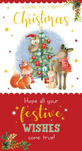 Open Christmas Card Hope All Your Festive Wishes Come True! 9" x 5"