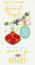 Special Couple Christmas Card May Your Days Be Merry And Bright 9" x 5"