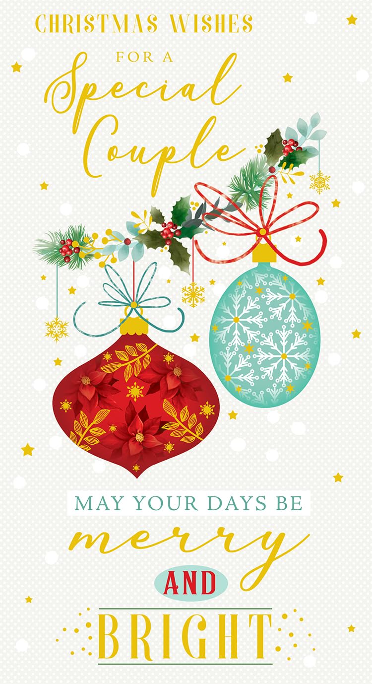 Special Couple Christmas Card May Your Days Be Merry And Bright 9" x 5"