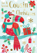 Cousin Christmas Card Toucan & Present Design Lovely Verse