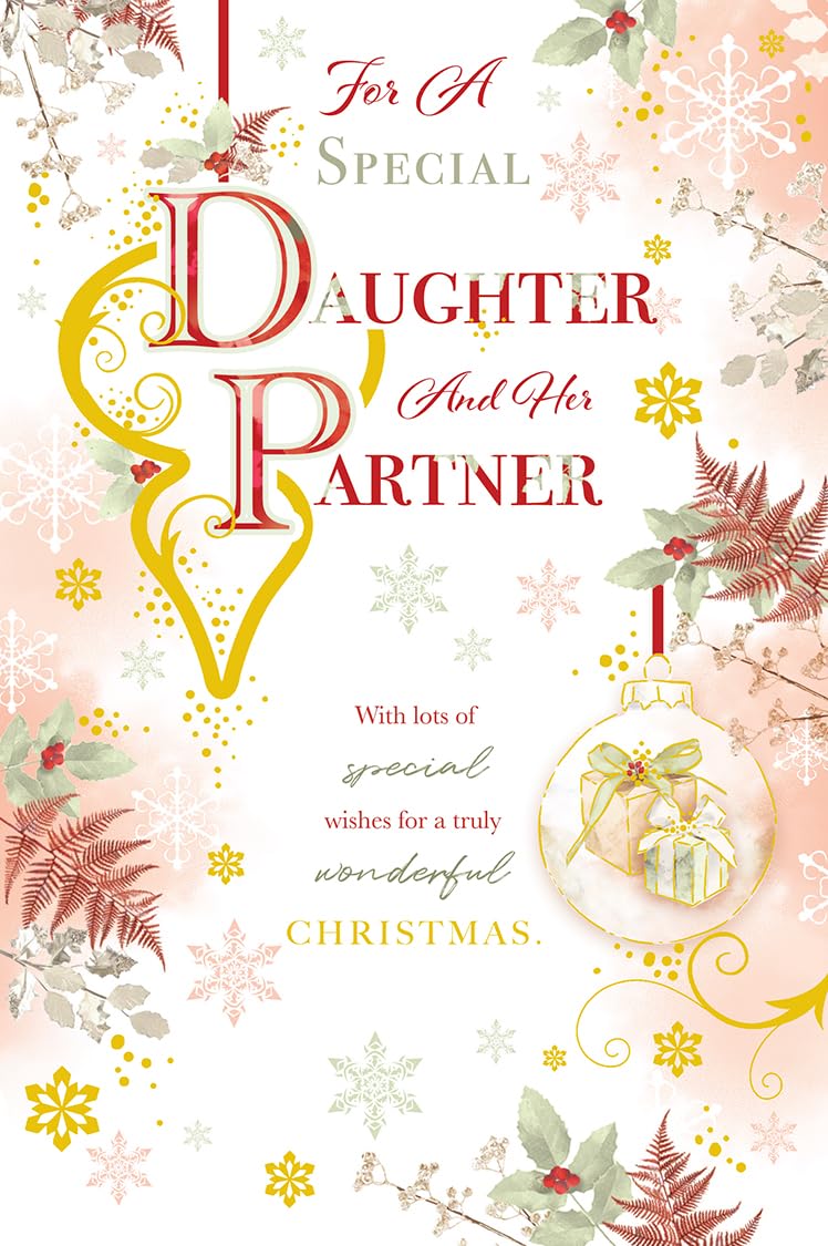 Christmas Card Special Daughter & Partner Large Bauble Gifts 15x23cm