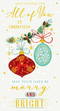 All Of You Christmas Card May Your Days Be Merry And Bright 9" x 5"