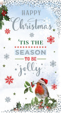 Open Christmas Card 'Tis The Season To Be Jolly 9" x 5"