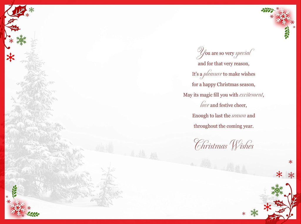 Wonderful Nanna Christmas Card  Deer In Snow & Holly Design Lovely Verse