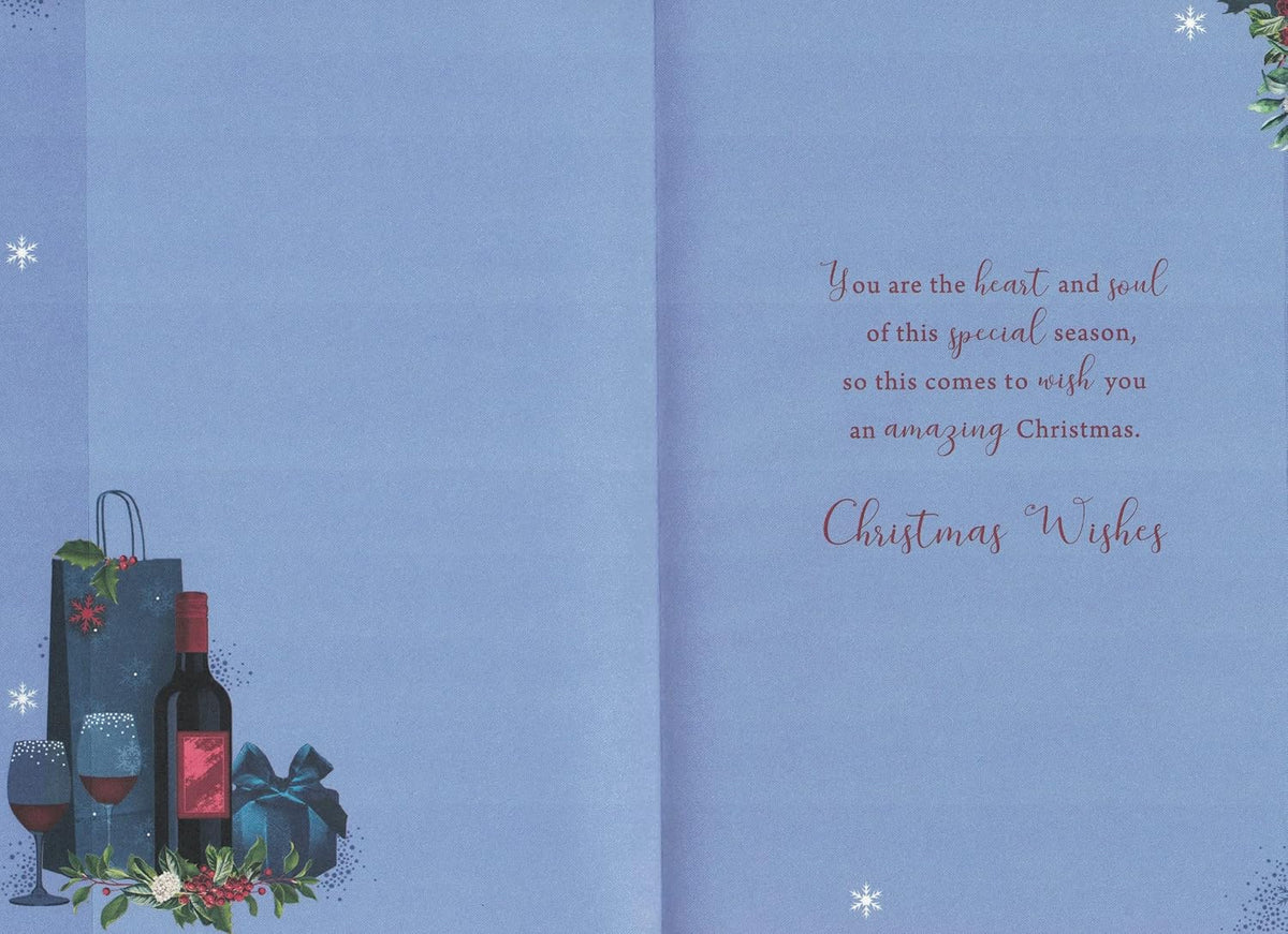 To Both Of You Christmas Card. Traditional Xmas Design . 9 X 6 Inches ,Xa082